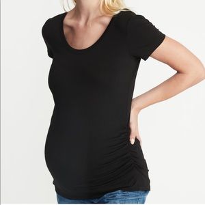 Black scoop neck maternity tee